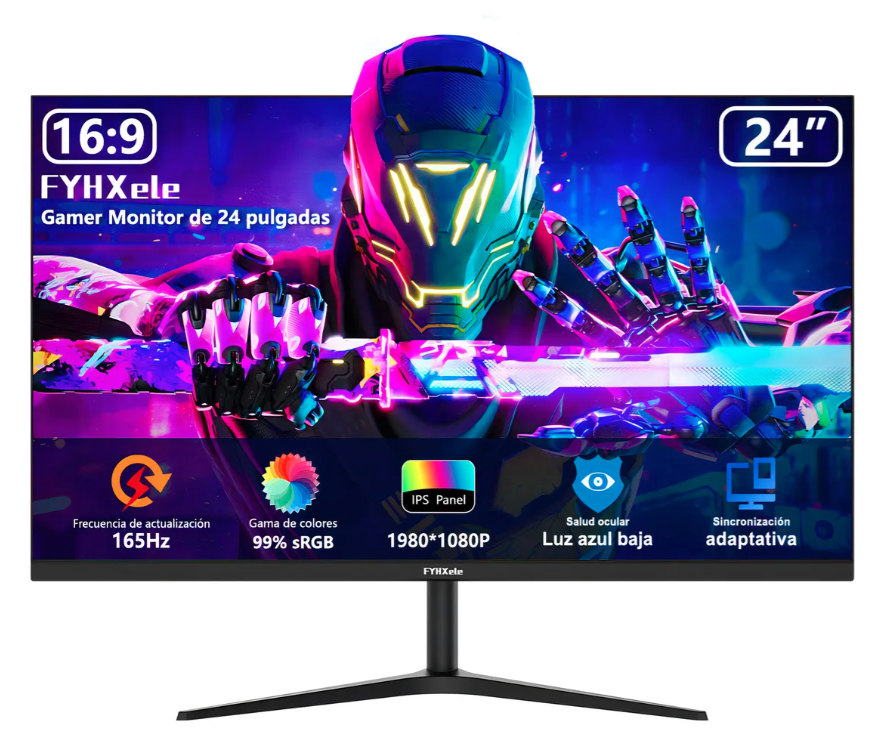 Monitor Gamer Fyhxele 24 Paneles Ips Full Hd 165 Hz 1 Ms Negro oficinas Electricidad continúan Alto coste rentable